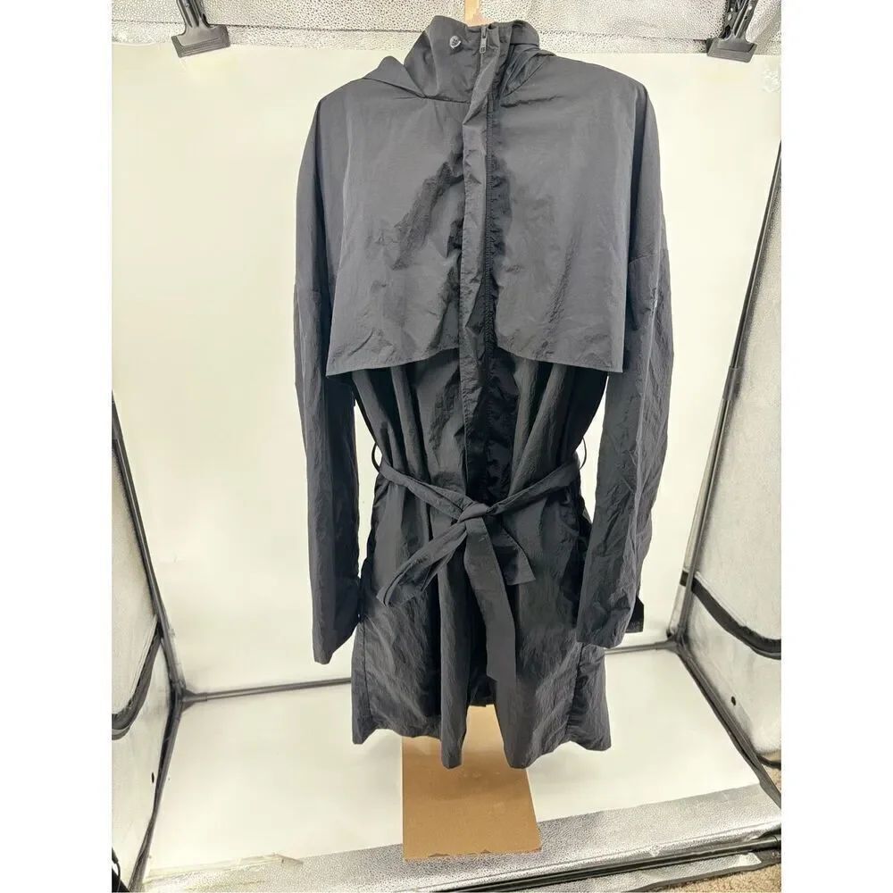 ALO Yoga Crinkle On The Move Black Trench Coat Womens Unisex Size XXL